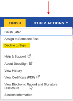 DocuSign decline to sign image