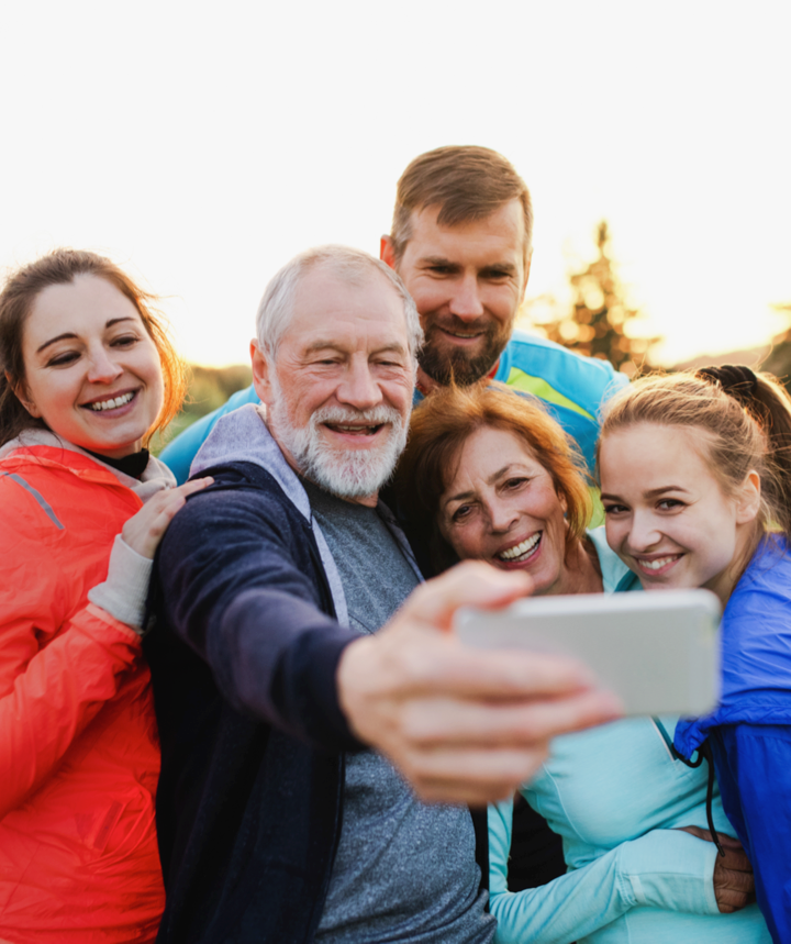 Family taking a selfie