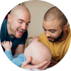 two men and a baby