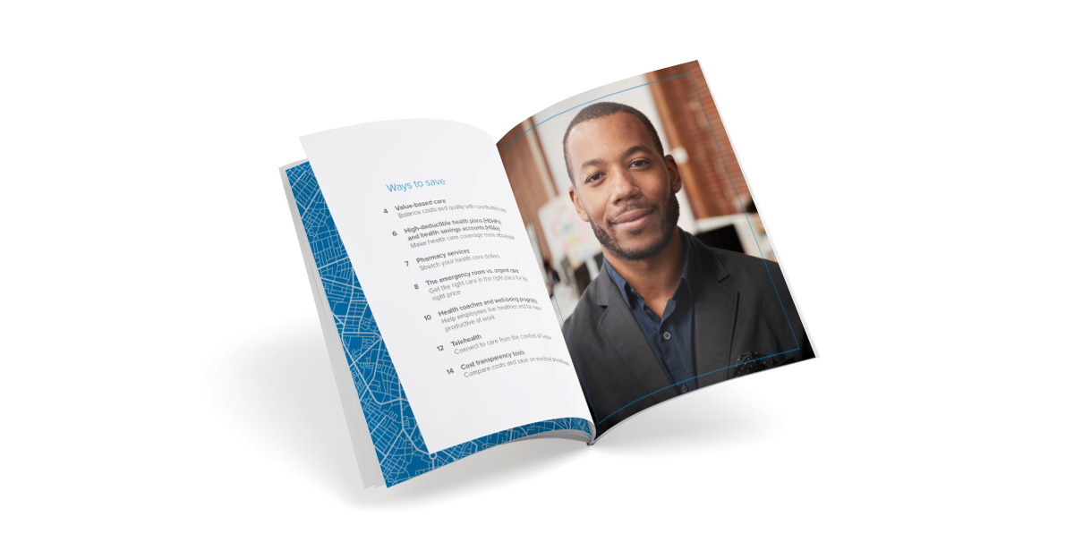 a booklet with a picture of a man and text