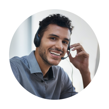 Image of smiling man with headset on