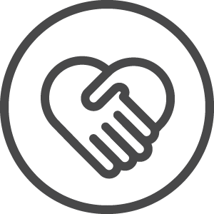 Icon handshake and heart