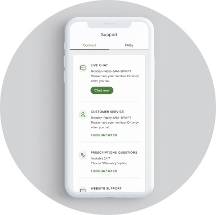 Mobile phone shows live chat and customer service screen