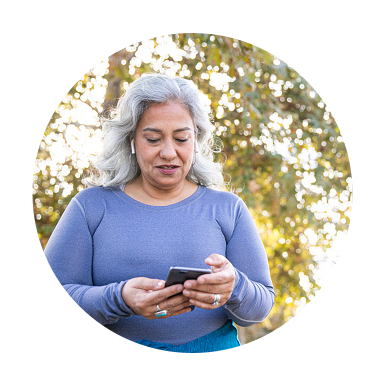 Woman checking cell phone