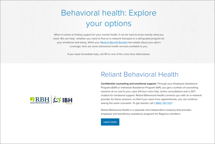 image of behavioral health page