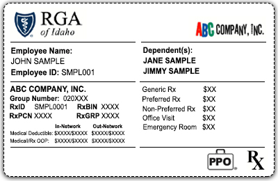 RGA sample member card